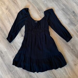 Hollister Black Midi Dress with Long Sleeves